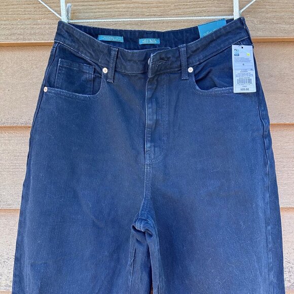 Wild Fable High-Rise Black Baggy Jeans With Distressed Knees Size 8/29 Cotton Bl - Picture 4 of 14